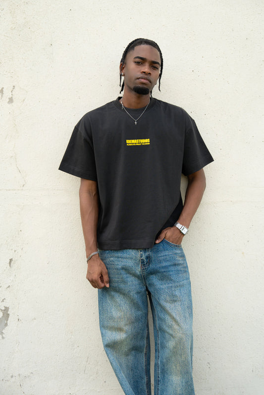 PRAY TEE - BLACK/YELLOW