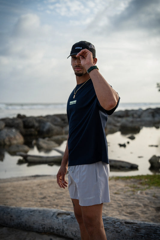 PRAY TEE - NAVY/LIME