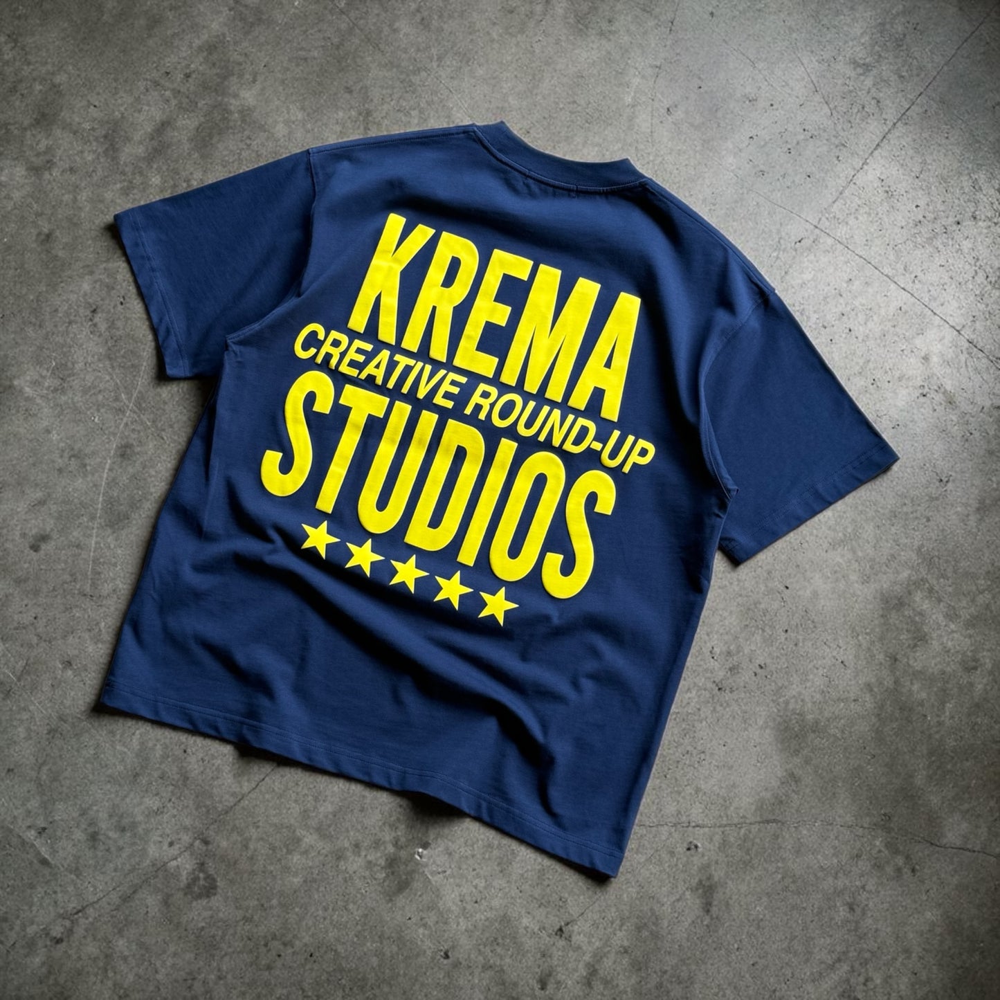 ROUND UP TEE - BLUE/YELLOW