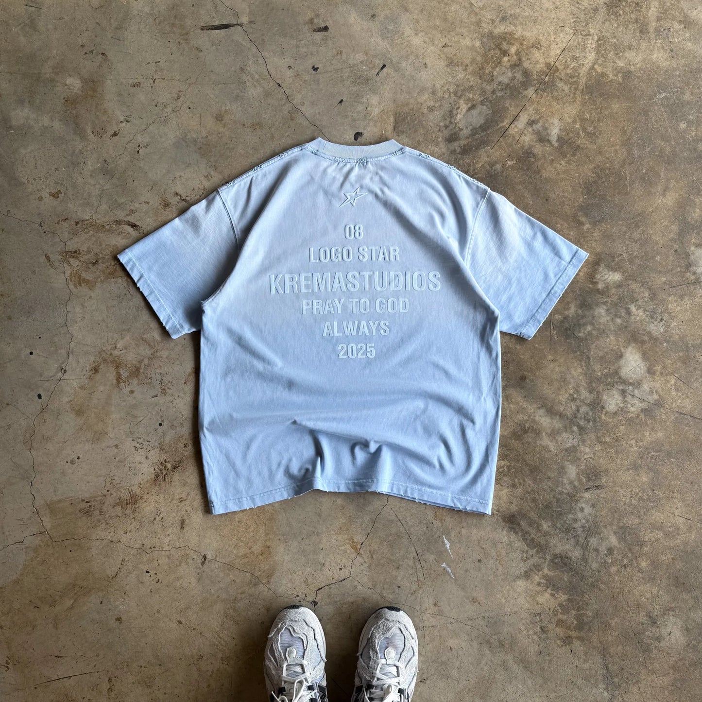 08 LOGO STAR TEE - BABY BLUE