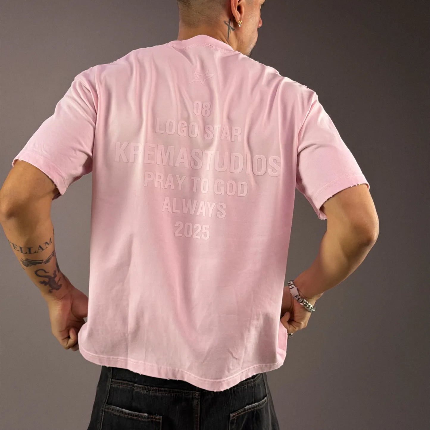 08 LOGO STAR TEE - PINK