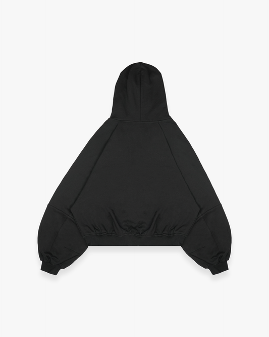 BATWING OVERSIZED HOODIE - BLACK