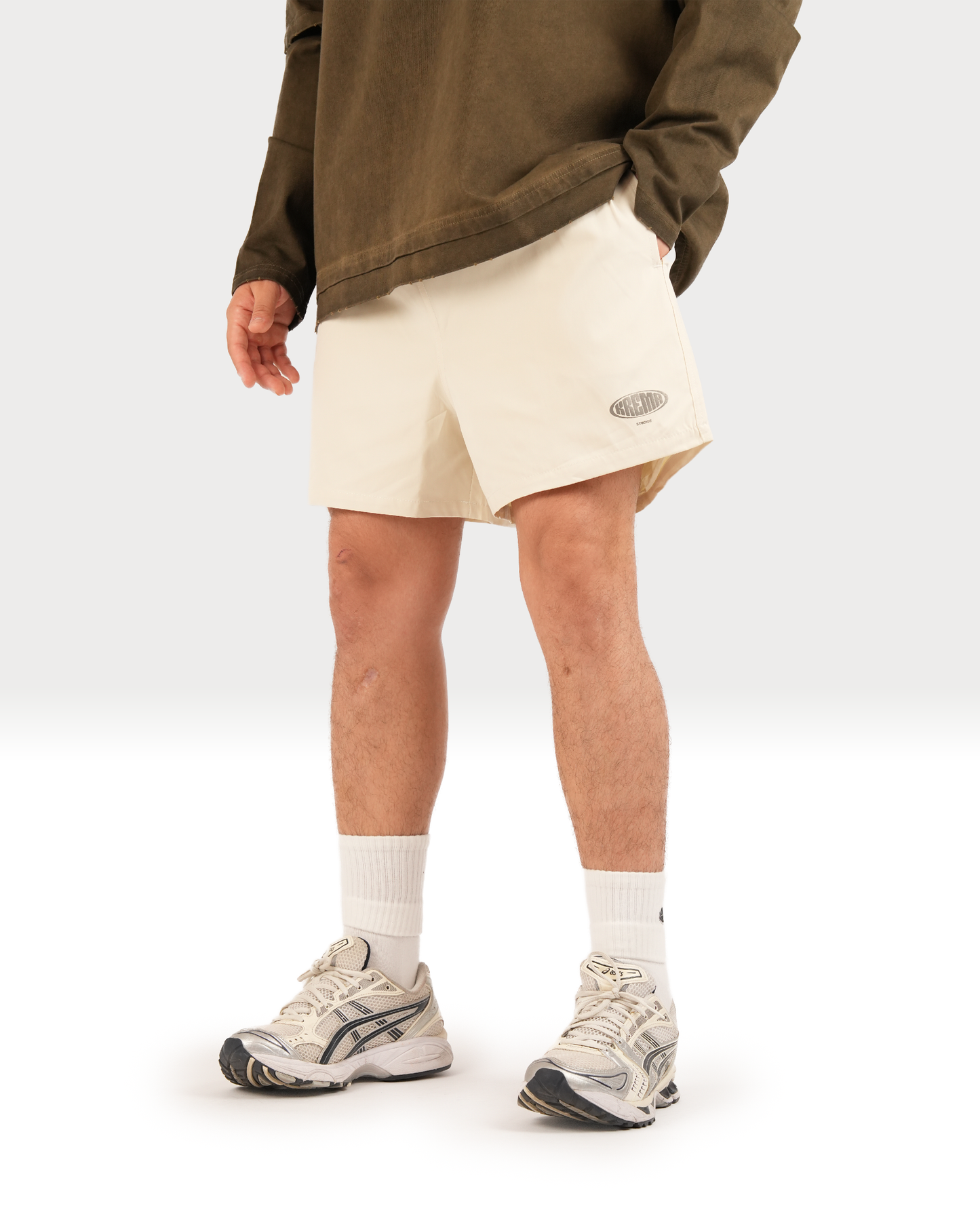 LOGO SHORTS - CREAM