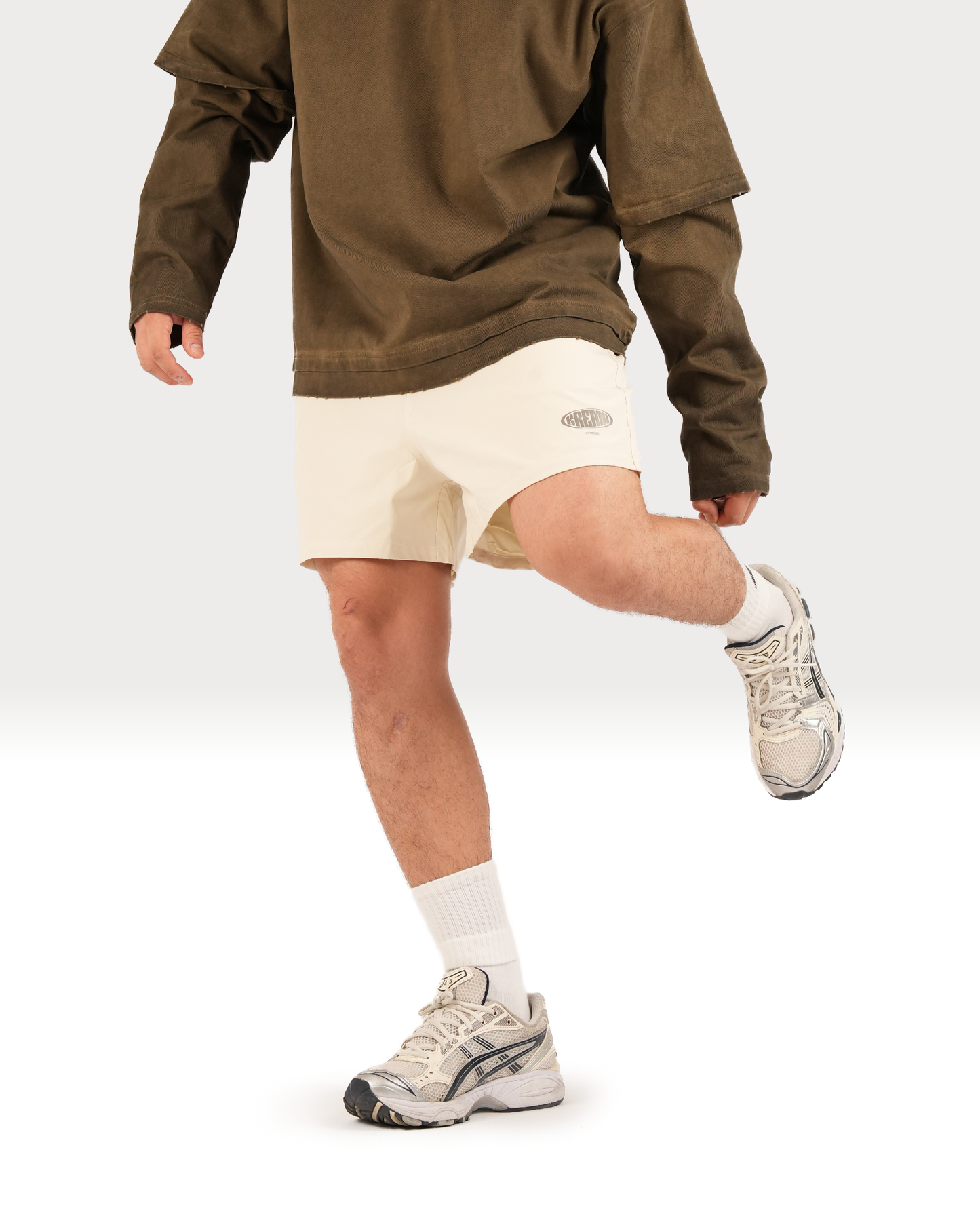 LOGO SHORTS - CREAM