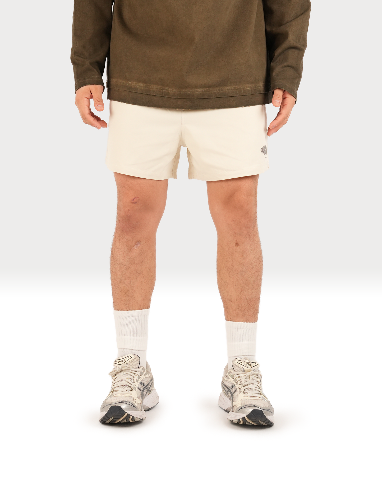 LOGO SHORTS - CREAM