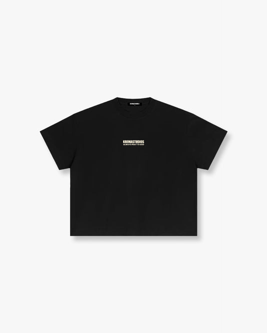 PRAY TEE - BLACK/KREMA