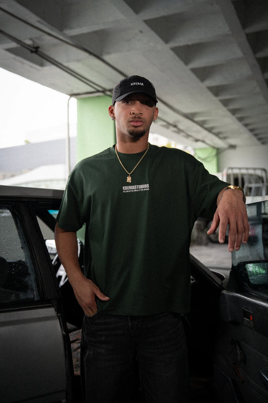 PRAY TEE - GREEN/LIGHT GREY