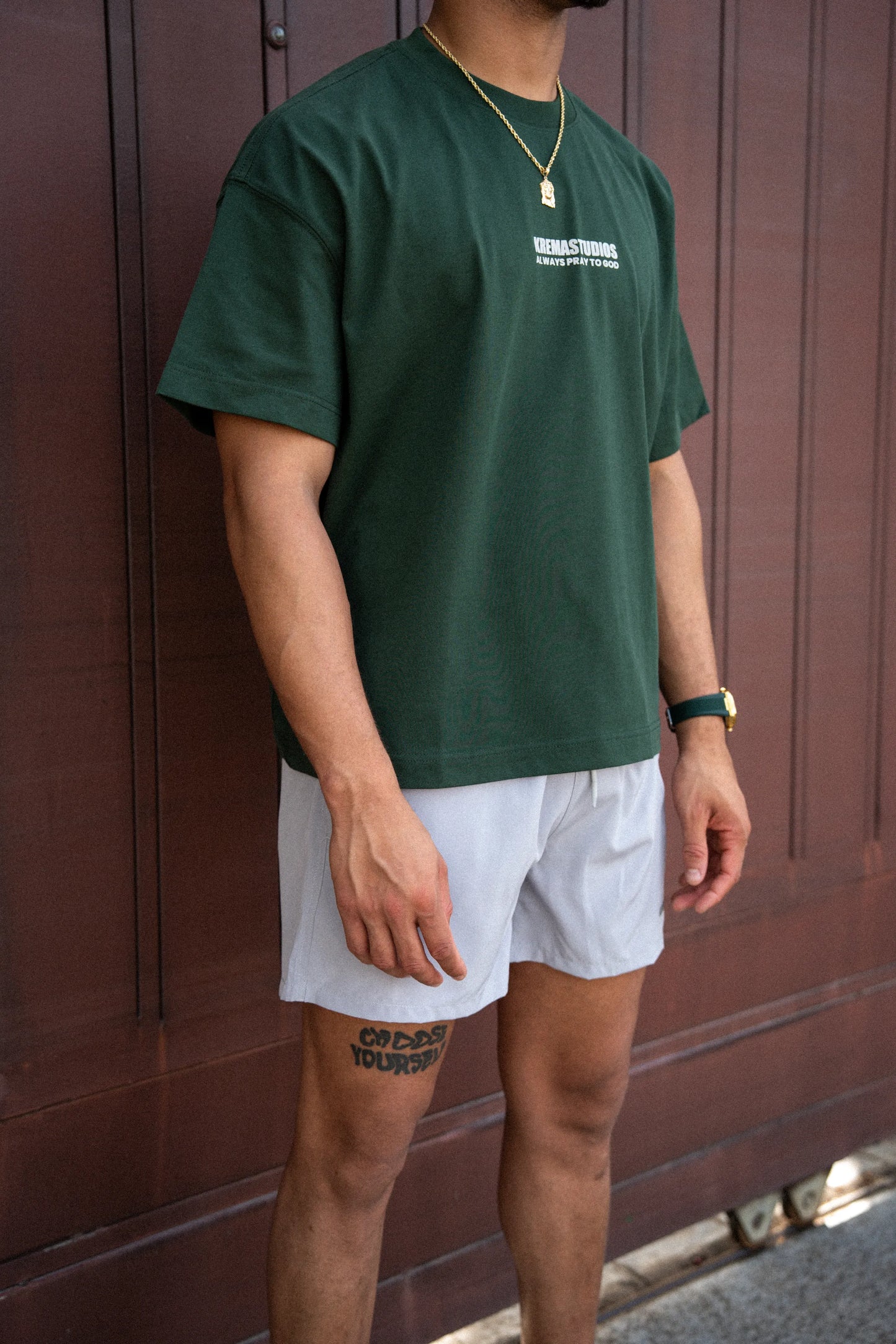 PRAY TEE - GREEN/LIGHT GREY