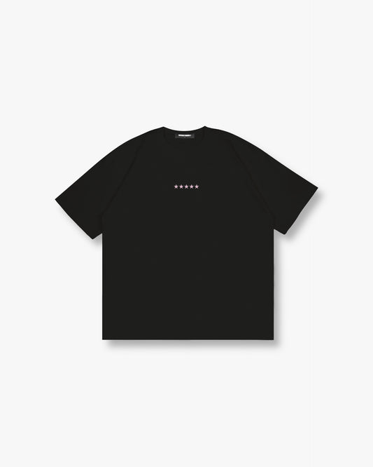 ROUND UP TEE - BLACK/PINK