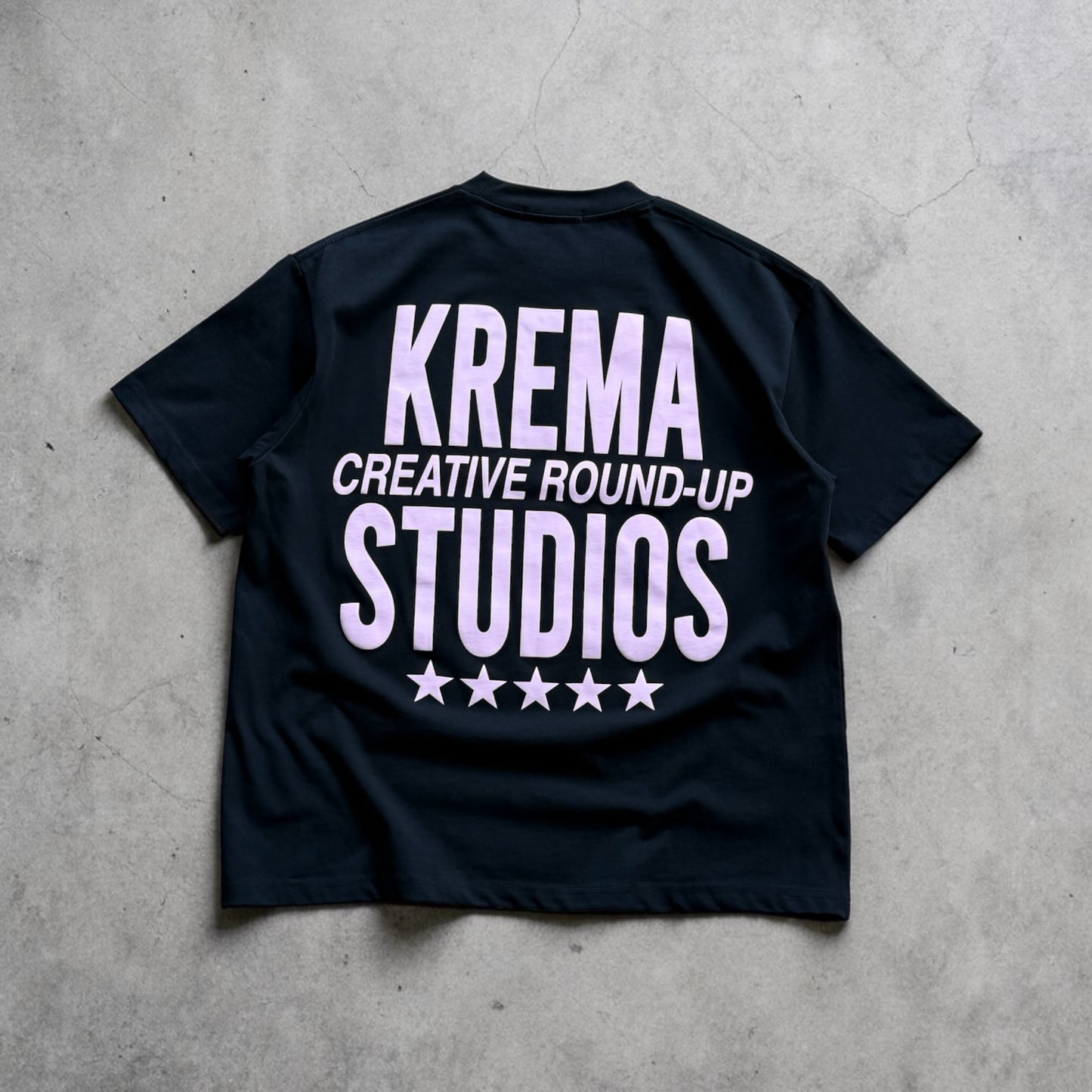 ROUND UP TEE - BLACK/PINK