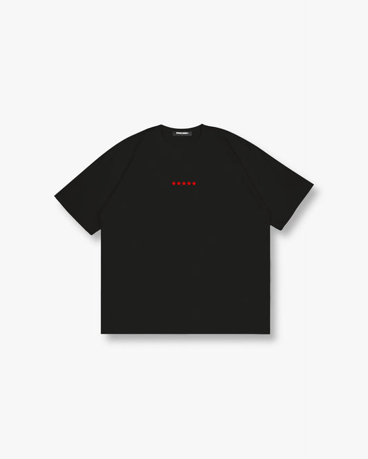 ROUND UP TEE - BLACK/RED