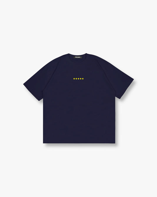 ROUND UP TEE - BLUE/YELLOW