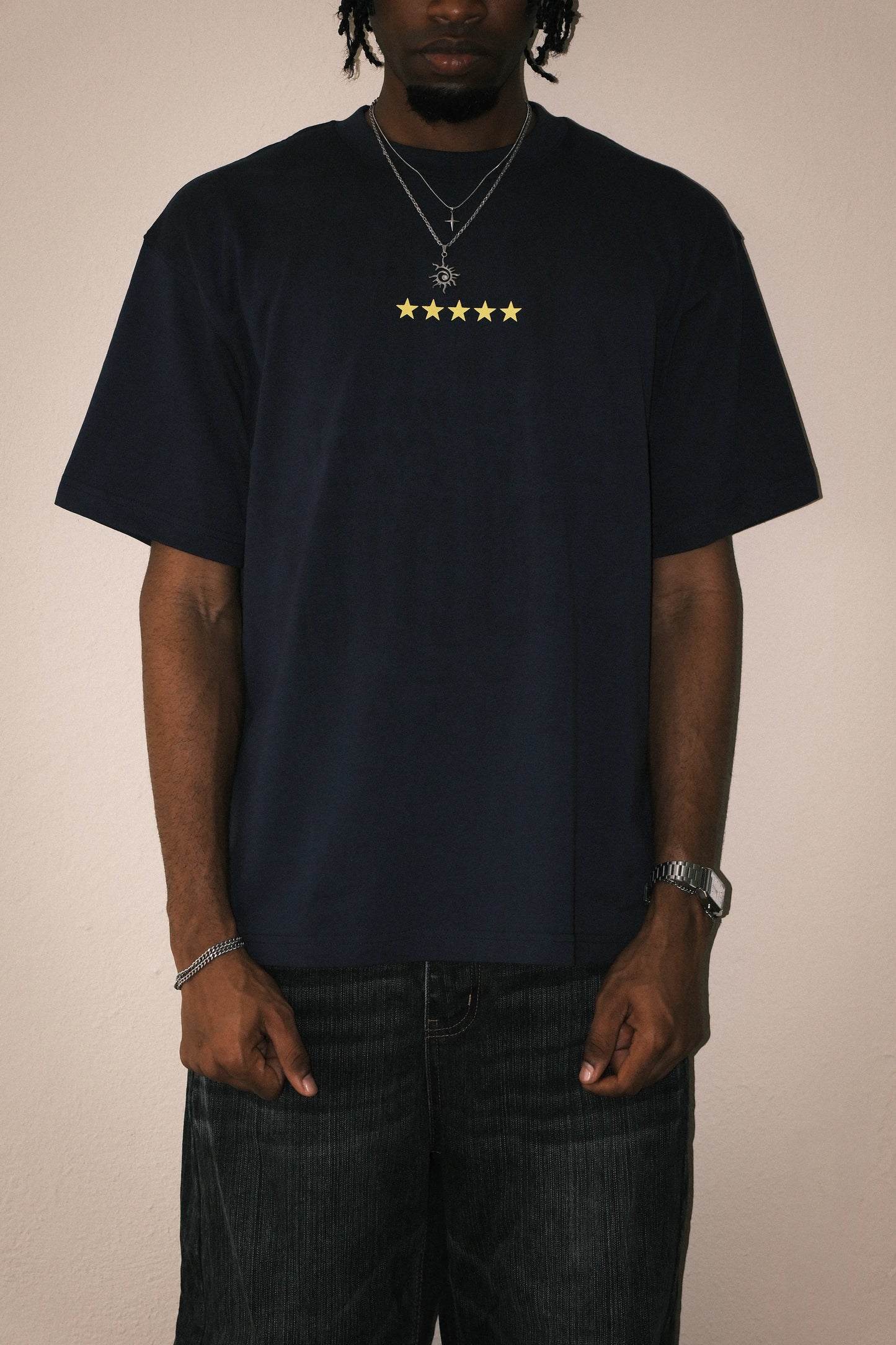 ROUND UP TEE - BLUE/YELLOW