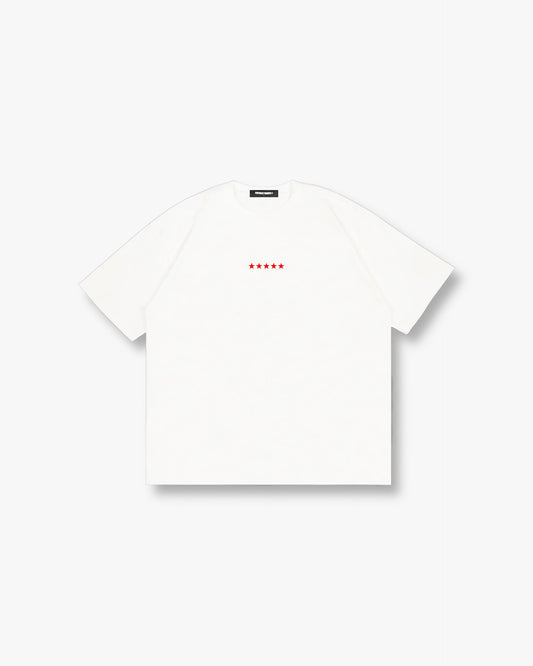 ROUND UP TEE - WHITE/BLACK